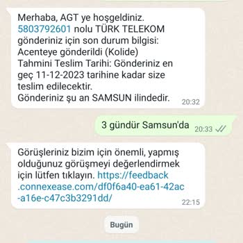AGT Kurye Hizmeti Hezimeti Ve Türk Telekom Müşteri Temsilcisi