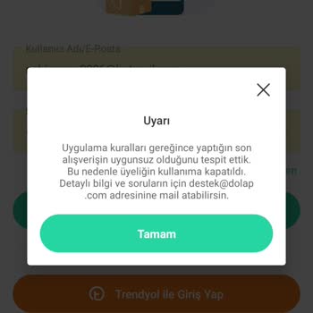 Dolap Hesabım Kapatıldı