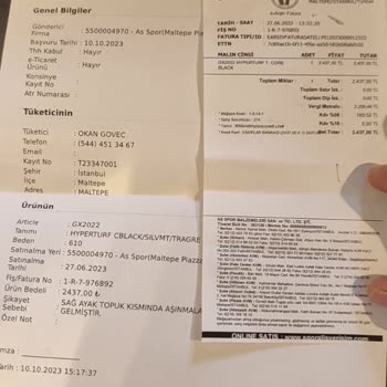 Adidas Hatalı Ürününe Sahip Çıkmamaktadır