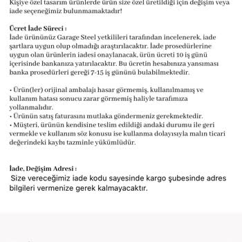 İade Almayan Garage Steel Sayfası
