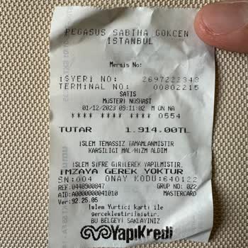 Pegasus Kabin Bagajı Ücreti Alınması