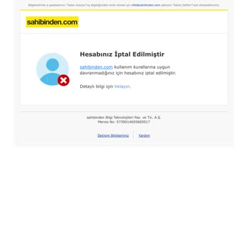 Sahibinden Hesabım İptal Edildi