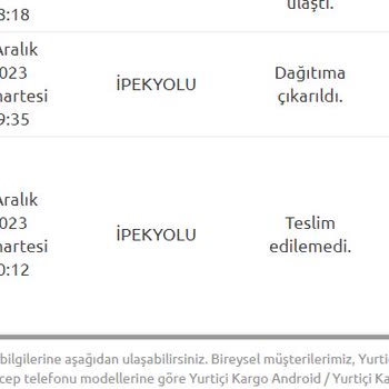 Yurtiçi Kargo Kafasına Göre Kargoyu Teslim Edememesi