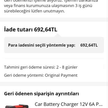 Aliexpress İade Edilen Ürün Akü Şarj Cihazı