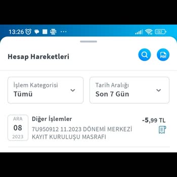 Halkbank Kayıt Kuruluşu Masraf Kesintisi