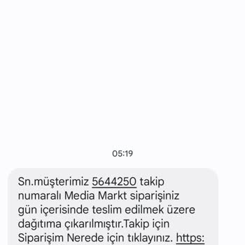 Media Markt Siparişim Dağıtıma Çıkarılmıyor