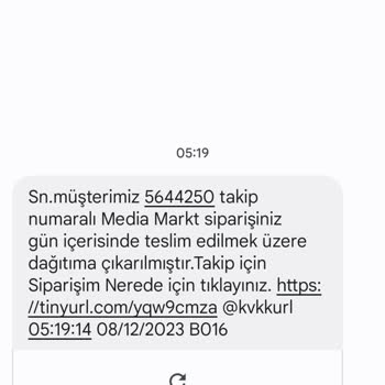 Media Markt Siparişim Dağıtıma Çıkarılmıyor