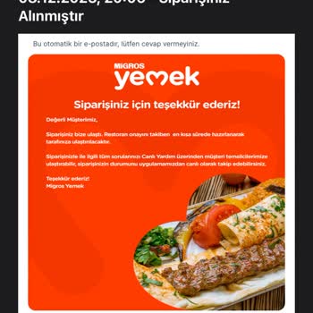 Migros Yemek Gecikme Ve Teslim Edilmeden Teslim Edildi İbaresi