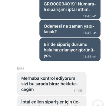 Gürgençler Sipariş Edilen Ürünün İptal Edilememesi