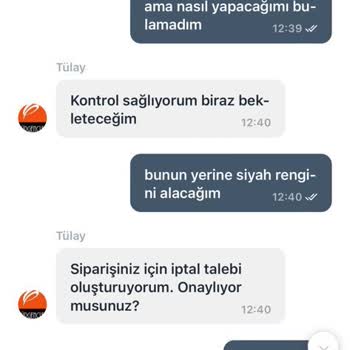 Gürgençler Sipariş Edilen Ürünün İptal Edilememesi