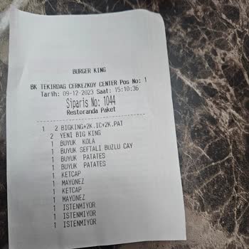 Burger King Yanlış Sipariş İçeriği