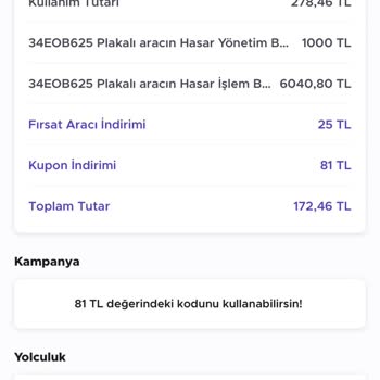 Getir Araç Haksız Yere Para Tahsil Etti
