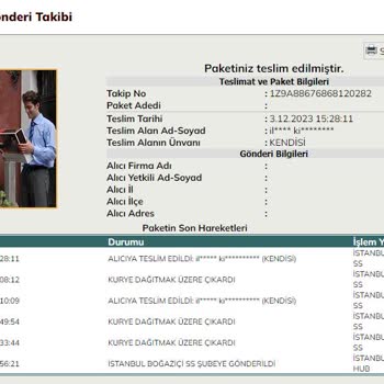 UPS Teslim Edilmeyen Sipariş