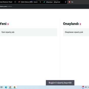 Yemeksepeti GO Web Hatalı Restoranım Açılmıyor