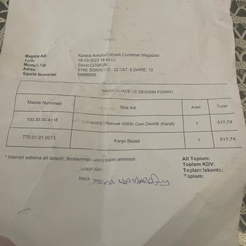 Homend.com.tr Para İadesi Yapmıyor