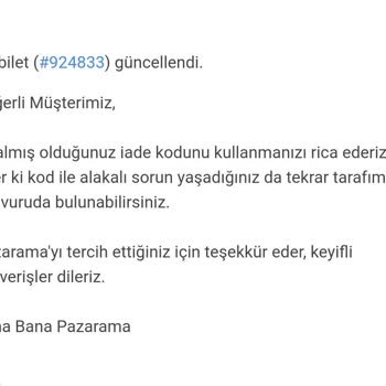 Pazarama'dan İade Problemi