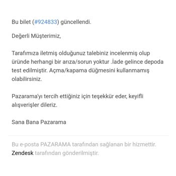 Pazarama'dan İade Problemi