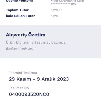 Penti Pent Ürün Temin Edilememesi.