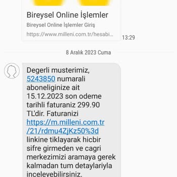 Millenicom'un Faturaya Zam Yapması