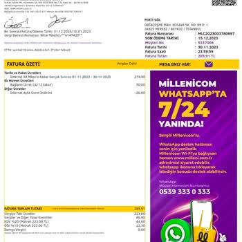 Millenicom İnternet Faturamın Yüksekliği