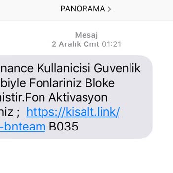 Sayın Binance Kullanıcısı Şeklinde Gelen Kısa Mesaj