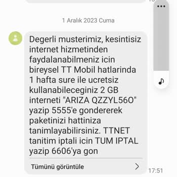 Türk Telekom Olmayan Altyapıya İnternet