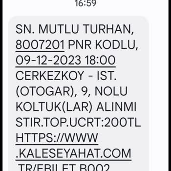 Kale Seyahat Bilet İptal Acil