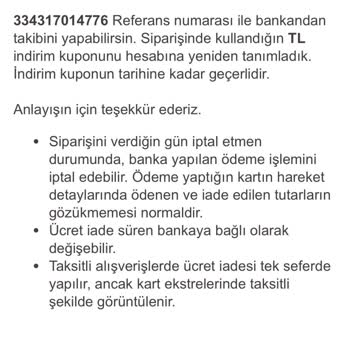 Mango Ürünümün İptal Edilmesi
