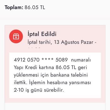Boyner Haksız Sipariş İptali