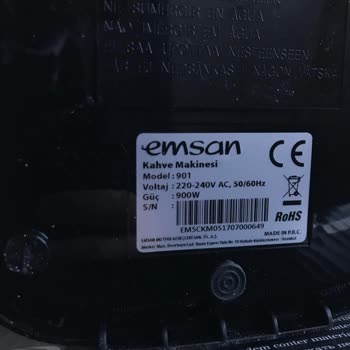 Emsan 901 Model Filtre Kahve Makinesi Yedek Parça Bulunmaması
