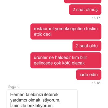 Yemek Sepeti Ücret İade Ve Sorumsuzluk