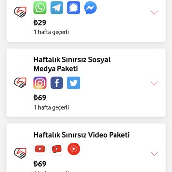 Vodafone Sosyal Aylık Paket Görünmüyor