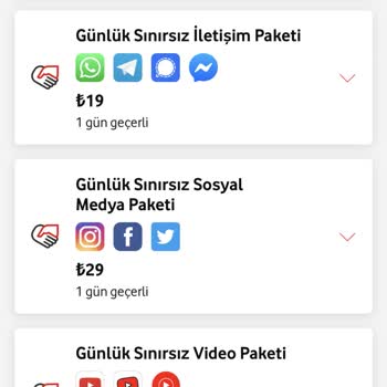 Vodafone Sosyal Aylık Paket Görünmüyor