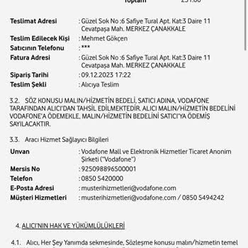 A101 Alışveriş Kodu Vodafone Yanımda