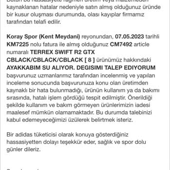 Adidas Terrex Grotex Su Alıyor