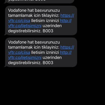 Vodafone Hat Başvurusu Yapmadığım Halde Gelen Mesaj