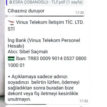 Vinus.telekom (Instagram) İcra İle Tehdit
