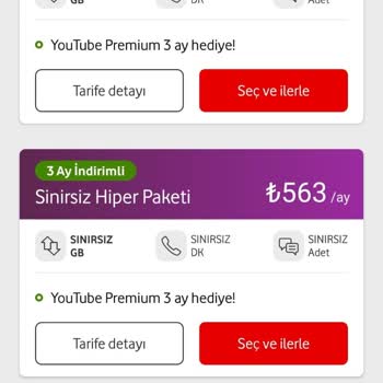Vodafone Tarife Saçmalığı ( 30 GB Ve Aşağısı Tarife Seçemiyorum)