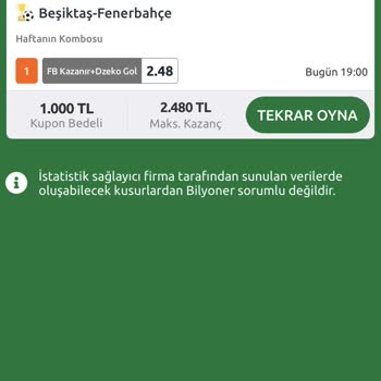 Bilyoner Kazancın Altında Kazanç Vermesi