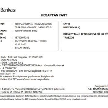 Sahibinden Para İadesi Talep Ediyorum