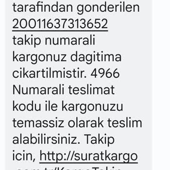 Teslimat İçin Bilgi Mesajı Gönderen Sürat Kargo Teslimatını Yapmıyor
