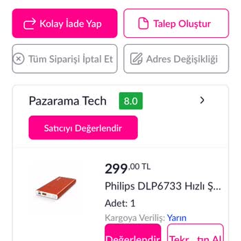 Pazarama Kargoya Teslim Edilmeyen Ürün