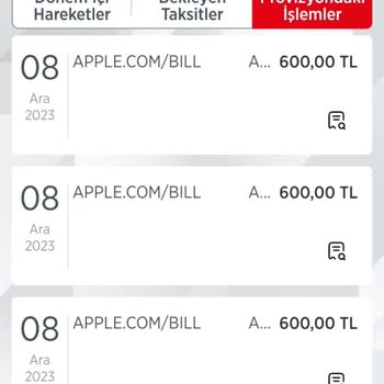 Ziraat Bankası Apple Bill Den Bilgim Dışı İşlem