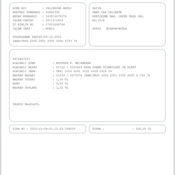 Mefete Param Yatırılmadı Hesabıma
