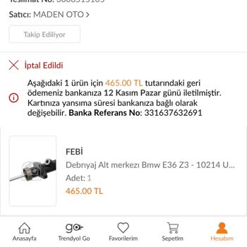 Trendyol Paramı İade Etmiyorlar