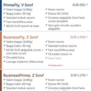 THY Business Prime Bilet İptali