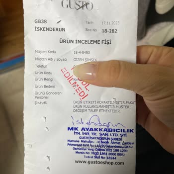 Gusto Giyim Değişimim Onaylanmadığı İçin