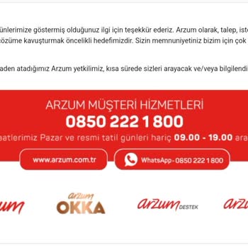 Arzum Ürün 5 Ayda Bozulmuştur.