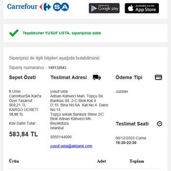 Carrefour SA Sepette İndirimli Gösterip KK'dan Normal Fiyatını Alıyor.