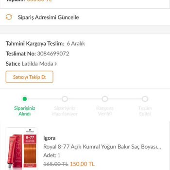 Trendyol İgora Saç Boyası Bozuk Çıktı